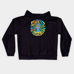 Colorful Psychedelic Girl Trippy Abstract Third Eye Vision Kids Hoodie